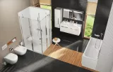 Pachet Complet Sistem WC Suspendat Geberit + Ravak Uni Chrome RimOFF - Gata de Montaj - Cadru fixare + Rezervor Ingropat, Clapeta Crom, Vas WC si Capac WC  Softclose