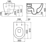 Pachet Complet Sistem WC Suspendat Geberit + Ravak Uni Chrome RimOFF - Gata de Montaj - Cadru fixare + Rezervor Ingropat, Clapeta Crom, Vas WC si Capac WC  Softclose