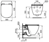 Pachet Complet Sistem WC Suspendat Ideal Standard Tesi Rimless - Gata de Montaj - Cadru fixare + Rezervor Ingropat, Clapeta Crom, Vas WC si Capac WC