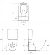 Pachet Complet Toaleta Cersanit Crea Rectangular - Vas WC, Rezervor, Armatura, Capac Slim & Soft, Set de Fixare