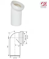 Racord WC rigid/fix CR - Eurociere cu cot la 22°, lungime 149 mm, iesire ø110