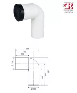 Racord WC rigid/fix CR - Eurociere cu cot la 90°, iesire Ø110
