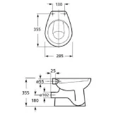 Set Vas WC pe pardoseala pentru copii / gradinita ZOOM + Colac - Pentru rezervor la semi-inaltime - Scurgere laterala