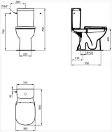 Vas WC pe pardoseala Ideal Standard Tempo, scurgere verticala