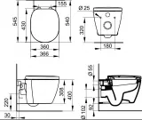 Vas WC Suspendat Ideal Standard Connect + Capac Soft Close