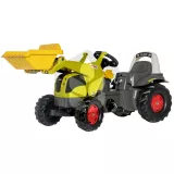 Mini Tractor cu pedale Claas Elios cu incarcator, 1.1 m, galben, pentru copii