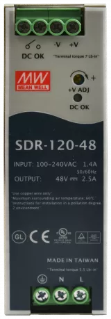 Sursă de alimentare pe șină DIN SDR 48V/120W/2.5A SDR-120-48