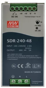 Sursă de alimentare pe șină DIN SDR 48V/240W/5A SDR-240-48