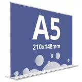 Display plastic pentru prezentare forma T, A5, transparent, landscape