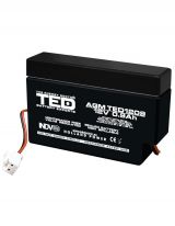 Acumulator 12V Stationar VRLA, Dimensiuni 96 x 25 x 62 mm, Baterie 12V 0.9Ah PI-03, TED Electric TED003058