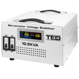 Monofazate - Stabilizator tensiune monofazat 6KW 6000W cu ServoMotor si 2 iesiri Schuko + ecran LCD cu valorile tensiunii, TED Electric TED000033, https:b2b.globstar.ro