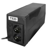 UPS 700VA 400W cu Stabilizator fara Management, 2x Schuko, Ecran LED si Acumulator 12V 7Ah, TED Electric TED003966