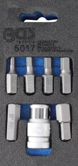 BGS 5017 Set biti Imbus 4-12 mm, antrenare hexagon 10 mm (3/8"), adaptor 12.5 mm (1/2"), 7 piese