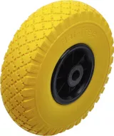 BGS DIY 80652 Roată pentru lize/cărucioare de mână | PU, galbenă/neagră | 260 mm