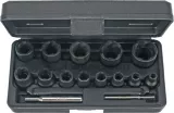 Condor 2115 Tubulare extractoare de suruburi 6-27 mm, antrenare1/4 + 1/2”, profil twist, 15 piese