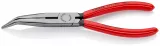 Knipex 2621200 Cleste plat-rotund cu tăiș (patent cu cioc angular) manere acoperite cu plastic, lungime 200 mm