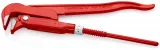 Knipex 8310010 Cleste pentru țevi la 90° vopsit electrostatic în roșu, lungime 310 mm