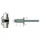 Rivit 00482 Pop-nit 5 x 12 mm, Aluminiu / Otel Fioriv, set 100 buc