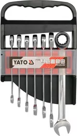 Yato YT-0208 Set de chei combinate cu clichet 10-19 mm, 7 piese