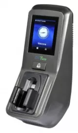 Terminal standalone de control acces cu recunoastere vene deget, cititor de amprenta si proximitate 125KHz (carduri EM 26 bit). Porturi: Wiegand IN/OUT, RS485, TCP/IP, Iesire yala, Monitorizare usa, R