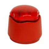 Sirena conventionala cu flash de avertizare incendiu, Culoare  Rosie si flash rosu , 32 tonuri,  alimentare 24v , cu baza mica - pentru interior IP45
