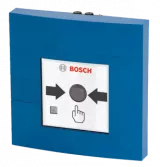 Buton adresabil manual de semnalizare incendiu, cu geam, albastru, de exterior IP54