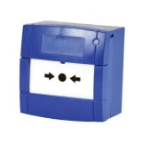 Buton cu geam , culoare albastra , contact NO/NC,montare la suprafață