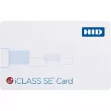 Card HID  iCLASS 2k SE, SIO programat, lucios față și spate, potrivire secvențială codificată/imprimată (inkjet), fără slot, indicatori de slot vertical, alb