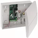 Centrala care cuprinde placa de baza cu 4 zone pe fir si 2 PGM-uri programabile PGx si Pgy