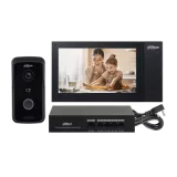 Kit videinterfon TCP/IP cu control acces ,cu post exterior aplicat, capacitate 10.000 carduri de acces alimentare POE, varianta cablat