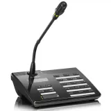 Statie de apel, 20 butoane(5 pre-programate, 15 programabile zona/functie), ecran LC, filtru pop, microfon gooseneck.