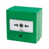 Buton de incendiu adresabil Soteria,  17-35 Vdc, IP 44,  montaj aparent/semi-ingropat  VERDE