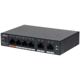 Switch Dahua 6 porturi, 4 PoE, 10/100 Mbps, 2 porturi uplink, cu cloud management