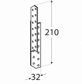 Coltar imbinare cruce dreapta, 210x32x2,0 mm