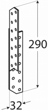 Coltar imbinare cruce dreapta 290x32x2,0 mm