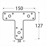Element imbinare plat tip "T" 150x127x38x2.5 mm