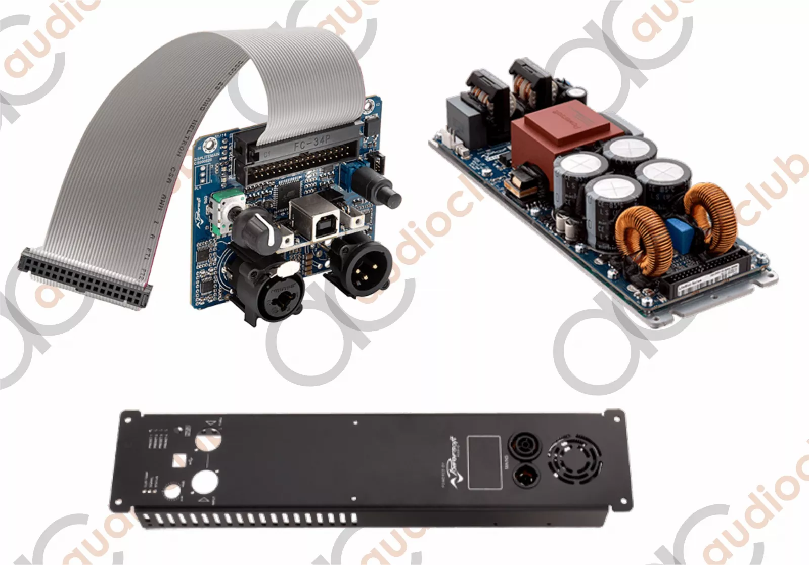 Kit de amplificare Powersoft: modul LiteMod + radiator Small + placa DSP-Lite + cablu de alimentare + cablu de iesire, [],audioclub.ro