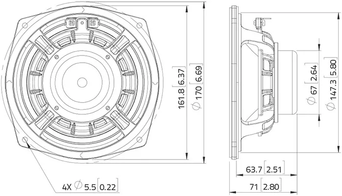 Difuzor woofer 6.5 inch Lavoce MAN062.00 - 8 Ohm - audioclub