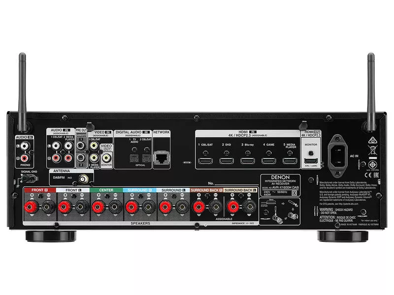 DENON AVR-X1600H 175W 7ch AVアンプ Receiver AV 4K Denon AVR-X1600H DAB - audioclub.ro