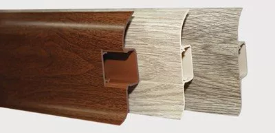 Plinta PVC Wood Class Confort, cu canal cablu, 2.5m, [],damila.ro