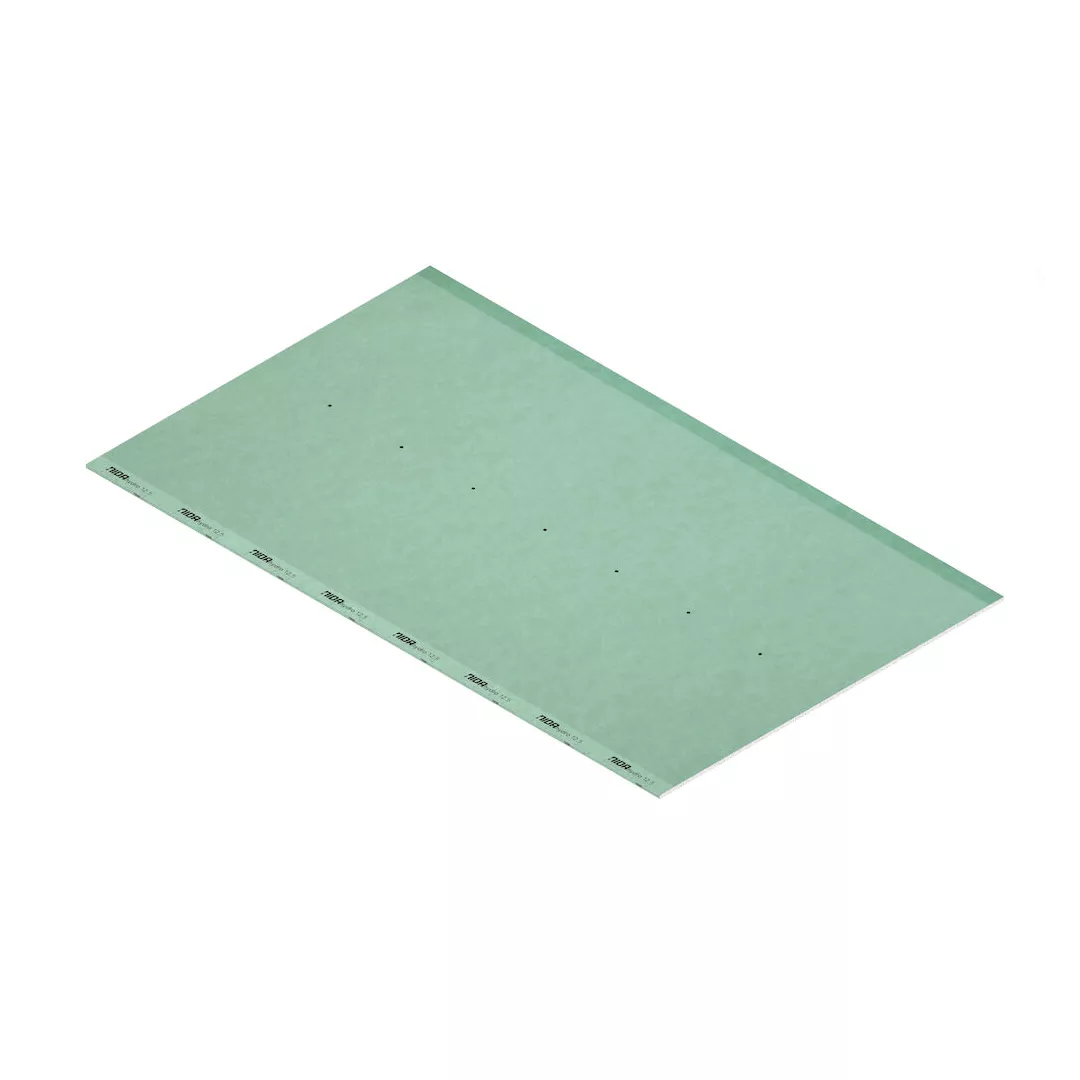 Placa gips-carton aditivata, cu absorbtie redusa a apei in miez, rezistenta la umezeala, 12.5 mm, NIDA Hydro, [],damila.ro