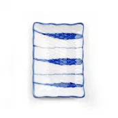 Vase, tacamuri, ustensile - Sosiera ceramica (model alb/albastru) 10.5x7.5cm GT, asianfood.ro