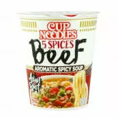 Supe instant la CUP/BOWL - Supa instant 5 Spices Beef NISSIN CUP 64g, asianfood.ro