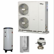 Pachet pompa de caldura monobloc aer-apa, Ecoheat, 30 kW, incalzire/racire/acm + boiler, vana deviatoare si acumulator