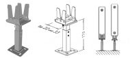 Set (2 bucati) suporti  de podea pentru radiator de otel, Doming, reglabili