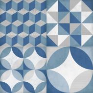 Faianta, Undefasa, Alkimia Geometric Azul,  25X25 cm