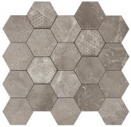 Mozaic, Ceramiche Piemme, Hexagon Supreme Grey, Lev, 34x36 cm