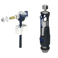 Kit mecanism (armatura)+robinet flotor 3/8" universal, Geberit, buton crom, pentru rezervor WC GEBERIT 530-DUO