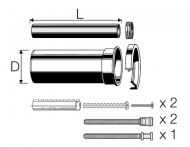 Kit conectare (racord alimentare, scurgere, accesorii), Valsir, pentru vas WC ingropat VALSIR, d.44, D.90/90, L.300 mm