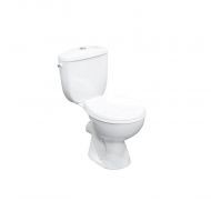 Set vas WC, Romstal, Odiseea, cu rezervor ceramic si capac, stativ, 35x65.5x76.5 cm, evacuare laterala